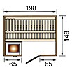 Weka Massivholzsauna 530 HT Gr.1  (Ohne Ofen, Außenmaß: 148 x 198 x 203,5 cm)