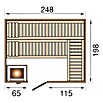 Weka Massivholzsauna 531 GT Gr.4 BioS (Mit 7,5 kW Bio Ofen mit externer Steuerung, Außenmaß: 198 x 248 x 203,5 cm)