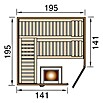 Weka Massivholzsauna 536 GT Gr.1 OS (Mit 7,5 kW Ofen mit externer Steuerung, Außenmaß: 198 x 198 x 205 cm)