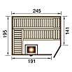Weka Massivholzsauna 536 HT Gr.2 OS (Mit 7,5 kW Ofen mit externer Steuerung, 198 x 248 x 205 cm)
