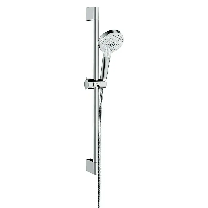 Hansgrohe Crometta Brausegarnitur Vario - Lochabstand: 62,5 cm, Art Strahl: Rain, IntenseRain, Chrom - Duschset mit Handbrause und Brausestange in Chrom, ideal für moderne Badezimmer. Die Brause bietet verschiedene Strahlarten für ein entspannendes Duscherlebnis.
