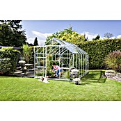Vitavia Gewächshaus Uranus 11500 (4,45 x 2,57 x 2,46 m, Farbe: Aluminium, Einscheibensicherheitsglas (ESG), 3 mm)