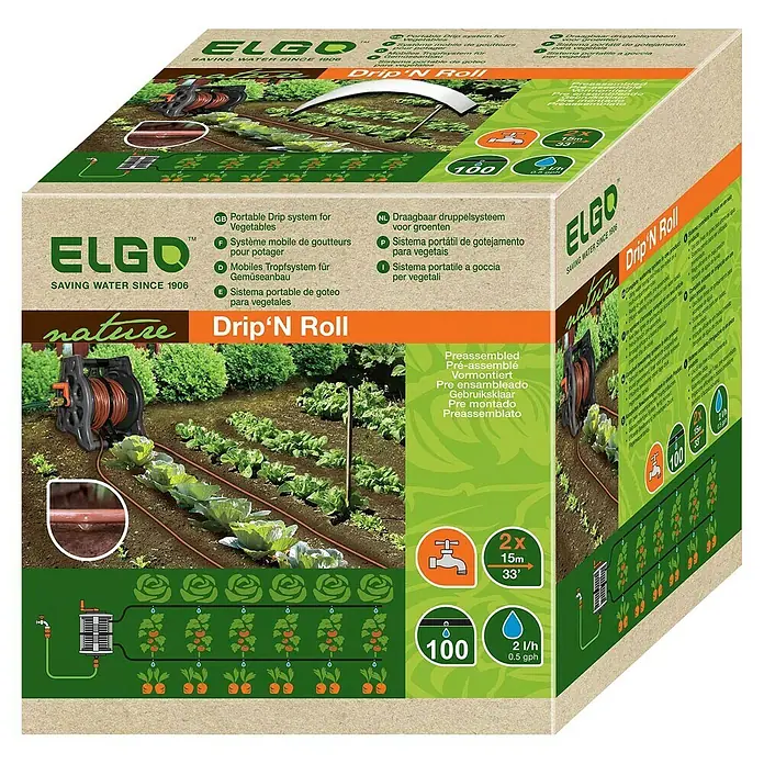Elgo Tropfer-Set Drip`N Roll - Geeignet für: Flächen bis 60 m², Transportfähig - ELGO Drip'N Roll: Das mobile Tropfsystem für Gemüsebeete und Gärten, zur effizienten Bewässerung und reduziertem Wasserverbrauch.