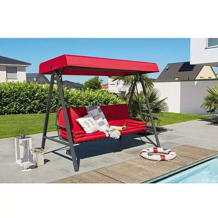 Sunfun Maja Hollywoodschaukel - 230 x 135 x 188 cm, Rot