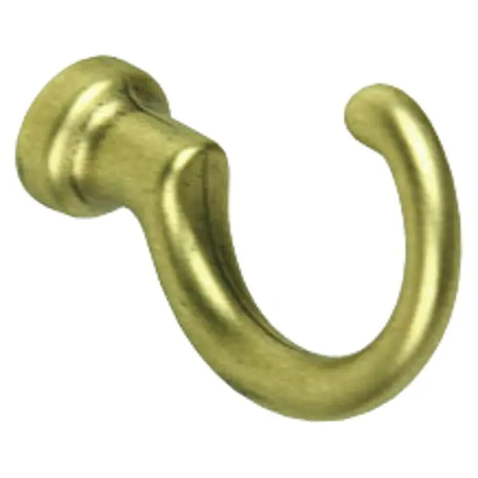 Nesu Alzapaños 9008 - Dorado, 1 ud. - Gancho de pared dorado para colgar objetos. Ideal para baño, cocina o guardarropa y versátil en uso.