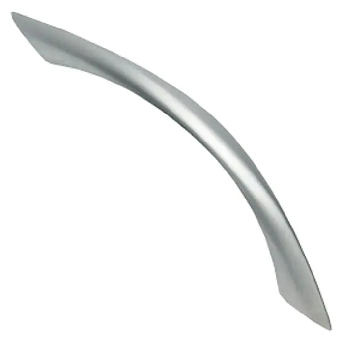 Nesu Tirador para muebles 867817 - L x An x Al: 12,7 x 1,2 x 2,4 cm - Tirador de mueble plateado en forma curva. Tirador moderno para cajones y armarios, ideal para diseños contemporáneos.