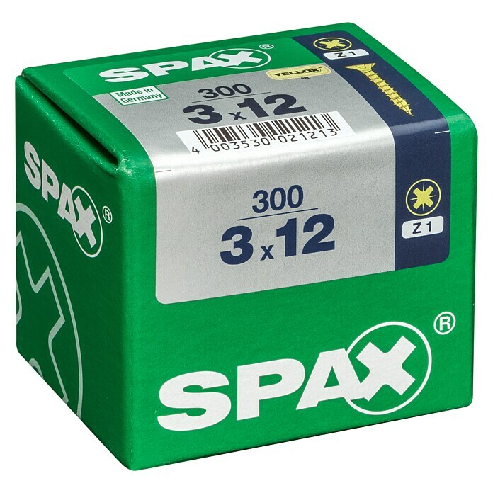 Spax Tornillo universal (3 x 12 mm, Rosca completa, 300 uds.)