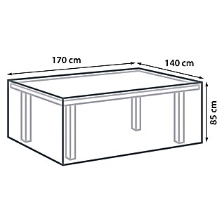 Sunfun Sitzgruppen-Schutzhülle S (L x B x H: 170 x 140 x 85 cm, Polyester, 160 g/m², Schwarz/Anthrazit)