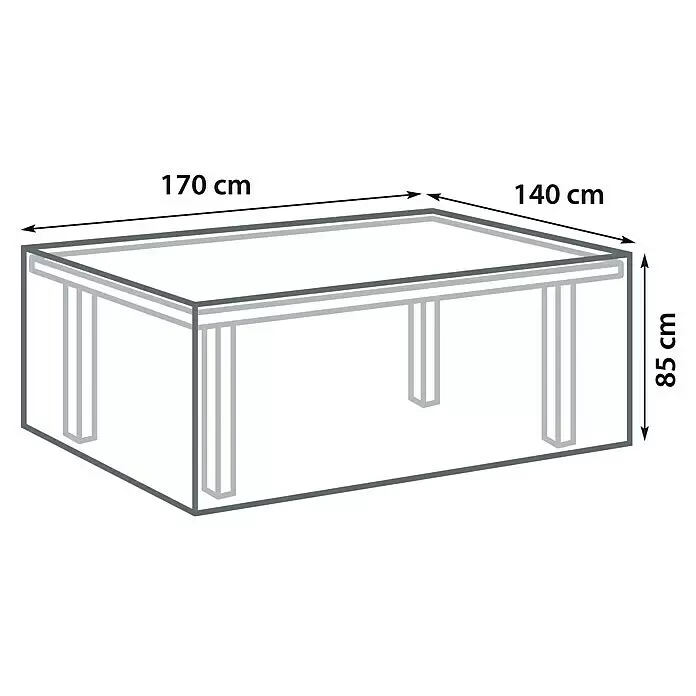 Sunfun Sitzgruppen-Schutzhülle S - L x B x H: 170 x 140 x 85 cm, Polyester, 160 g/m², Schwarz/Anthrazit