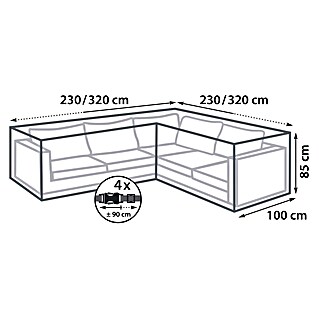 Sunfun Lounge-Set Schutzhülle (L x B x H: 320 x 100 x 85 cm, Kunststoff)