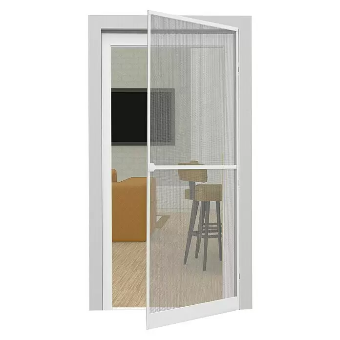 Easy Life easyLINE 2 Insektenschutztür - B x H: 100 x 210 cm, Weiß, Montage Insektengitter: Schrauben