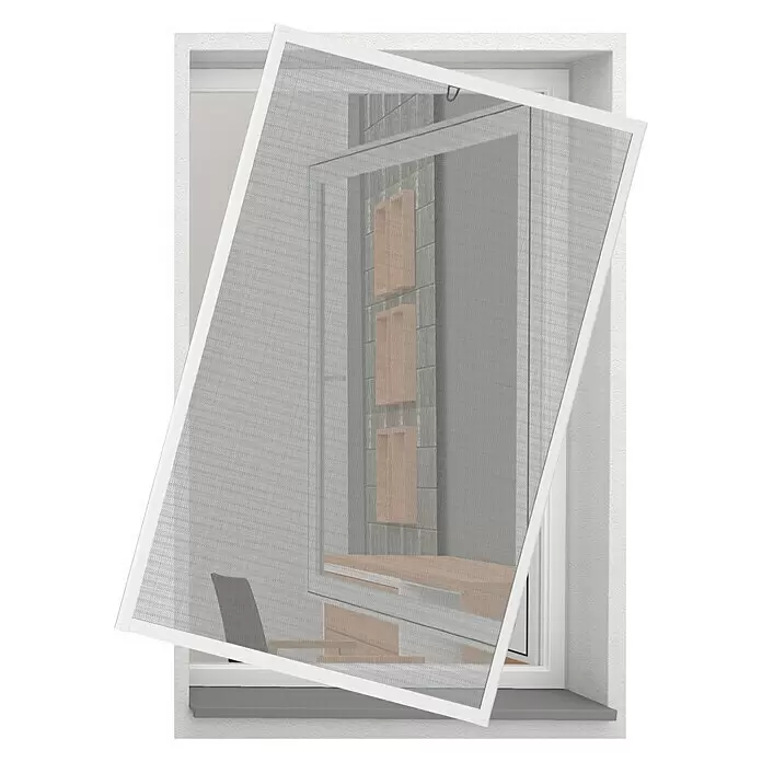 Easy Life proLINE 2 Insektenschutzfenster - B x H: 100 x 120 cm, Weiß, Montage Insektengitter: Klemmen