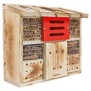 Windhager Insektenhotel Zur Linde (30 x 13,5 x 27 cm, Naturbraun/Rot)