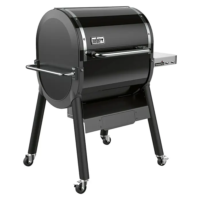 Weber Barbacoa de pellets Smoke Fire EX4 GBS - Superficie de la parrilla (An x Pr): 61 x 46 cm, Negro - Aquí hay una parrilla Weber SmokeFire, con un acabado negro brillante, perfecta como una adición de alta calidad a cualquier asador.