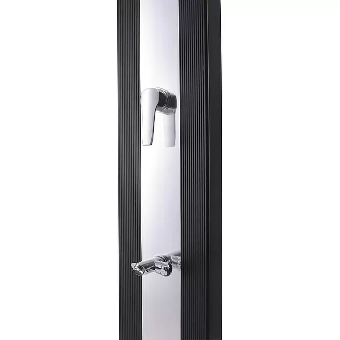 Steinbach Solardusche Slim Line Duo - Höhe: 220 cm, Aluminium, Schwarz/Silber, 40 l