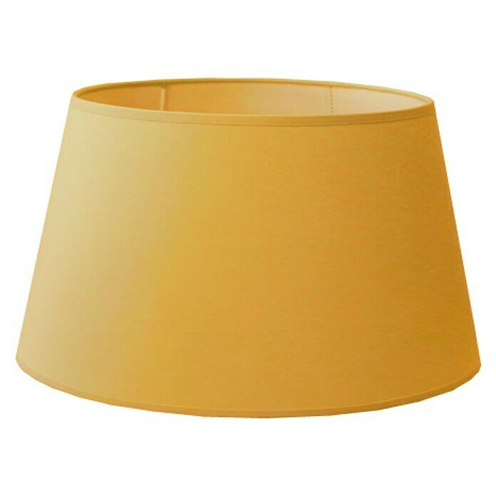 Idp Lampshades Pantalla de lámpara Redonda baja (Ø x Al: 30 x 20 cm, Mostaza, Algodón, Cónica)