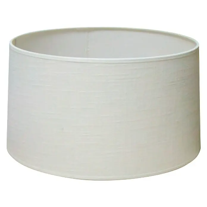 Idp Lampshades Pantalla de lámpara Tubo - Ø x Al: 20 x 15 cm, Crudo, E27 - Primer plano de una pantalla de lámpara color marfil, que muestra su diseño cilíndrico sencillo y textura similar a la lona.