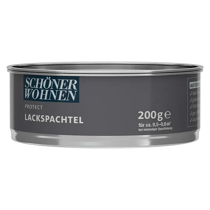 SCHÖNER WOHNEN-Farbe Protect Lackspachtel - Weiß, 200 g - Dose Schönner Wohnen Lackspachtel Protect mit 200g Füllmenge, ideal zum Glätten und Füllen bei einmaliger Spachtelung auf bis zu 0,8 m².