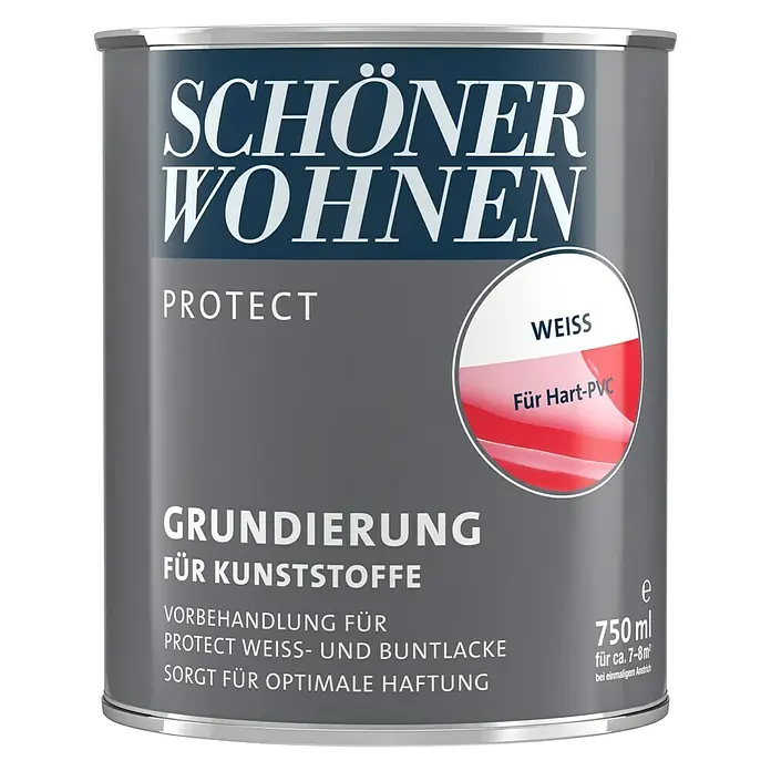SCHÖNER WOHNEN-Farbe Protect Universalgrundierung - Reinweiß, 750 ml, Matt - Dose Schöner Wohnen Protect Grundierung für Kunststoffe, 750 ml, für Weiss- und Buntlacke, sorgt für optimale Haftung.