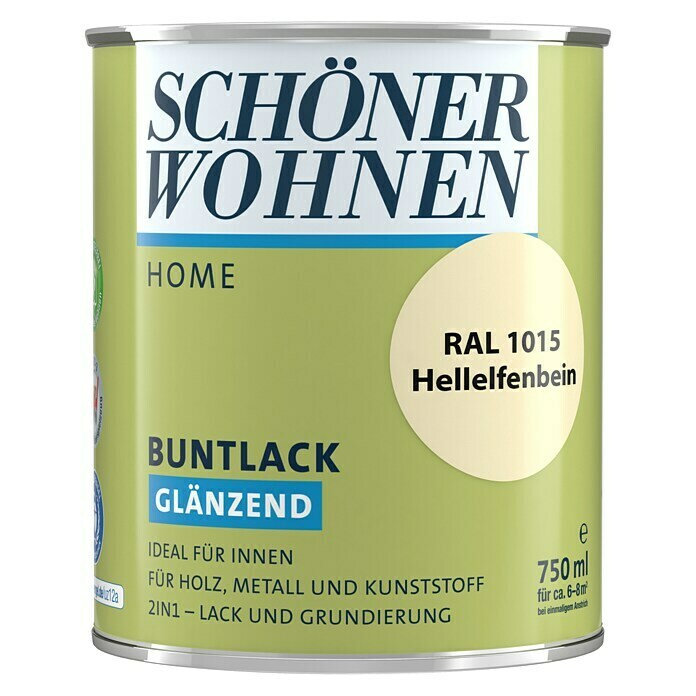 Schöner Wohnen DurAcryl Buntlack RAL 1015 (Hellelfenbein, 750 ml, Glänzend)