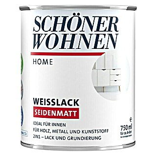 SCHÖNER WOHNEN-Farbe Home Weißlack (Reinweiß, 750 ml, Seidenmatt)