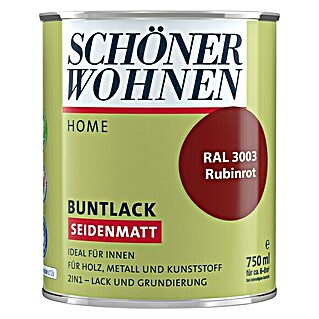 SCHÖNER WOHNEN-Farbe Home Buntlack (Rubinrot, 750 ml, Seidenmatt)