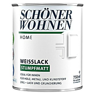 SCHÖNER WOHNEN-Farbe Home Weißlack (Reinweiß, 750 ml, Stumpfmatt)