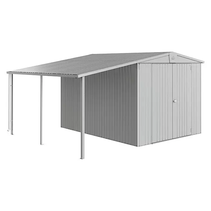 Biohort Europa Seitendach - L x B: 3 x 1,5 m, Stahl, Silber Metallic