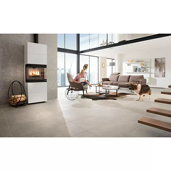 Feinsteinzeugfliese Beton - 30 x 60 cm, Grau, Matt - Stimmungsaufnahme