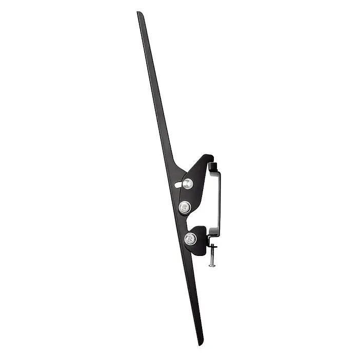Soporte para televisor Inclinable - Televisores 32 - 65 pulgadas, 35 kg - Vista lateral de un soporte de pared de TV negro, diseñado para fijar televisores de forma segura a la pared.