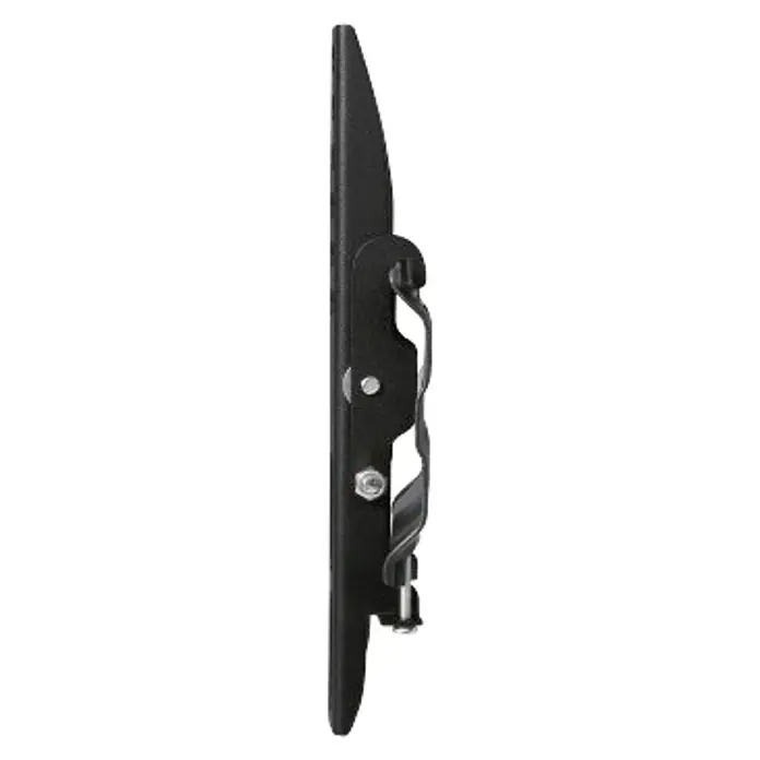 Hama TV-Wandhalterung neigbar - Passend für: Bildschirmdiagonale 19 - 48″, Belastbarkeit: 25 kg, Wandabstand: 2,9 cm - Nahaufnahme einer schwarzen TV-Wandhalterung. Das schlanke Design ermöglicht eine wandnahe Montage des Fernsehers.