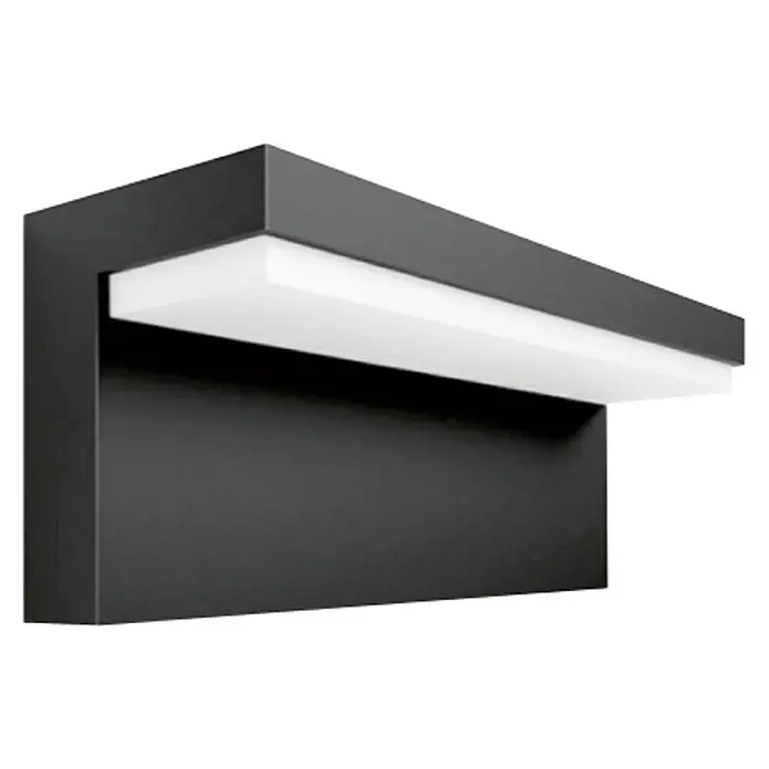 Philips Hue LED-Außenwandleuchte Nyro - 13,5 W, 25,4 x 88 x 10,1 cm, Schwarz, IP44 - Wandleuchte in Schwarz mit integrierter, heller LED-Beleuchtung für ein modernes Ambiente. Perfekt als stilvolle Lichtquelle im Raum.