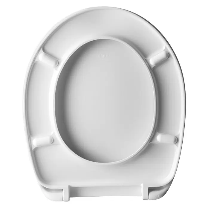 WC-Sitz Reef - Duroplast, Weiß, Ohne Absenkautomatik - Nahaufnahme eines weißen Toilettensitzes mit einem ovalen Loch in der Mitte.