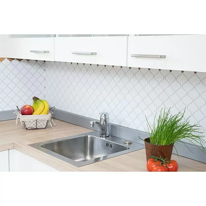Mosaikfliese Florentiner Uni CLP 11WM - 29,3 x 24,5 cm, Weiß, Matt - Stimmungsaufnahme