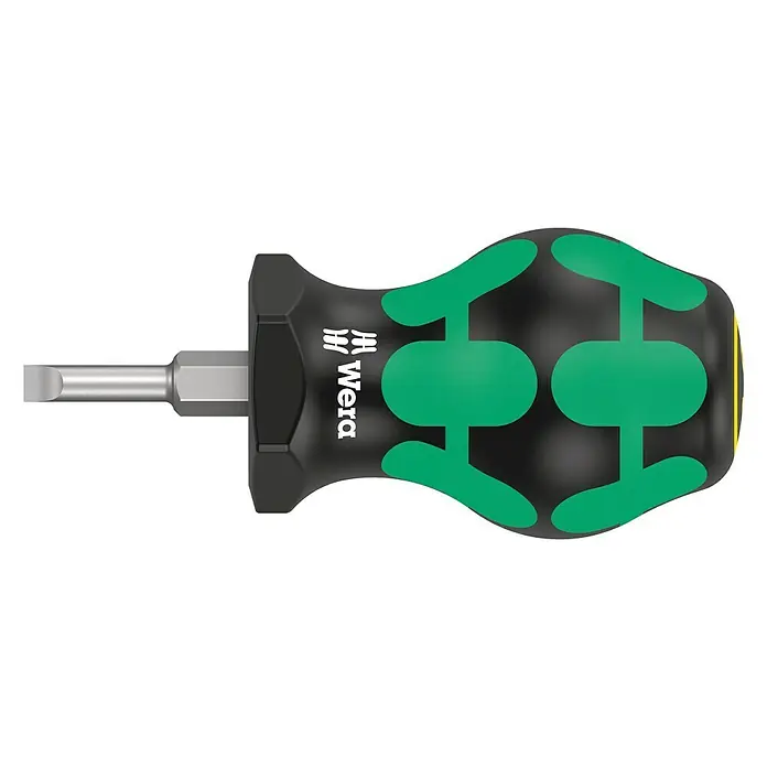 Wera Stubby Vergaser Schraubendreher 335 - Klingenbreite: 4 mm, Klingenlänge: 24,5 mm - Kompakter Wera Stubby Schraubendreher mit Schlitzklinge und ergonomischem Griff für präzise Schraubarbeiten.