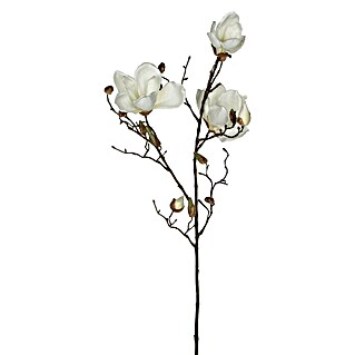 Planta artificial Magnolia (Altura: 88 cm, Blanca, Plástico)