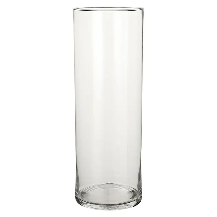 Jarrón Carly - Ø x Al: 19 x 55 cm, Vidrio, Transparente - Jarrón de vidrio transparente en forma de cilindro. Ideal para arreglos florales y decoraciones, aportando un toque elegante y minimalista.
