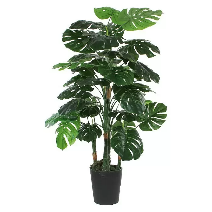 Kunstpflanze Monstera - Höhe: 140 cm, Grün, Kunststoff