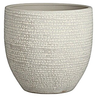 Mica Decorations Cubremaceta redondo Carrie (Dimensiones externas (Ø x Al): 24 x 22 cm, Gris, Materiales naturales)