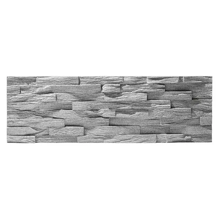 Panel de pared Benevento - 6 ud., 19 x 57 cm, Gris - Elegantes paneles de pared de piedra para un diseño moderno de paredes. Los paneles grises añaden un toque elegante y contemporáneo a cualquier habitación.