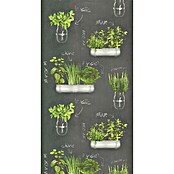 Papel pintado Moderno plantas (Negro/Verde, 10 x 0,53 m)