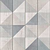 Papel pintado Geométrico madera (Gris, 10 x 0,53 m)
