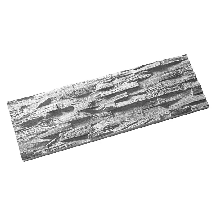 Panel de pared Benevento - 6 ud., 19 x 57 cm, Gris - Paneles de pared de piedra gris con superficie texturizada para una apariencia de piedra realista en interiores. Ideal para paredes.