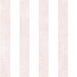 Papel pintado Raya rose (Blanco/Rosa, 10 x 0,53 m)