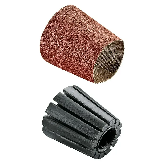 Bosch Vástago de alojamiento y lija circular - Grano: 80, Ancho: 30 mm - Juego de manguitos de lijado: Un cilindro de lijado y un cuerpo de goma a juego para tareas de lijado y pulido precisas.