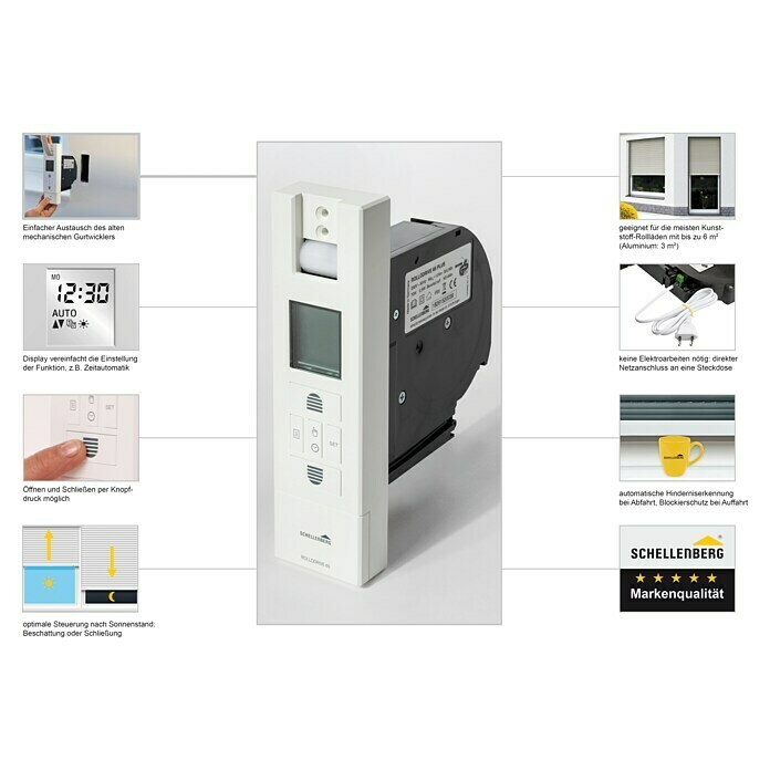 Schellenberg Rollladen-Gurtwickler Rollo Drive 65 PlusZugkraft: 45 kg, Gurtbreite: 23 mm, Unterputz Unknown