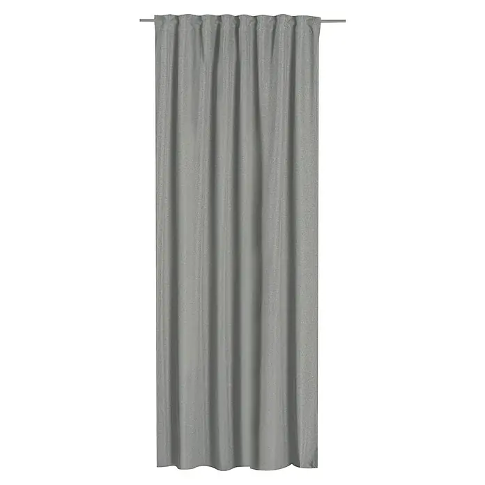 Elbersdrucke Verdunkelungsvorhang Sundown - Grau, B x H: 140 x 255 cm, 100 % Polyester - Grauer Vorhang mit einfacher Raffung an der Oberseite, ideal für Wohnzimmer oder Schlafzimmer, der Licht filtert und Privatsphäre bietet.