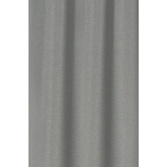 Elbersdrucke Verdunkelungsvorhang Sundown - Grau, B x H: 140 x 255 cm, 100 % Polyester - Detailaufnahme eines eleganten grauen Vorhangs mit sanften Falten und feiner Textur, ideal für eine stilvolle Raumgestaltung.