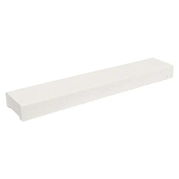 Pasamano para celosía de pared - Hormigón, Largo: 50 cm - Un ladrillo blanco rectangular, ideal para proyectos de construcción y paisajismo de jardines.