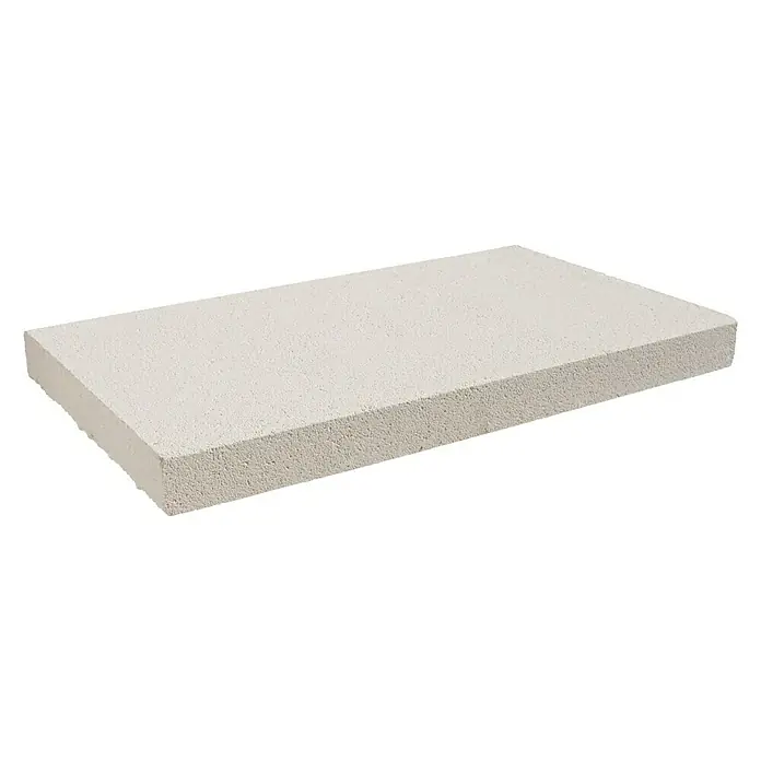 Cubremuros plano Liso - 50 x 33 x 4 cm, Blanco, Hormigón - Primer plano de una placa de hormigón celular, que muestra su construcción robusta y su versatilidad para diversas aplicaciones de construcción.